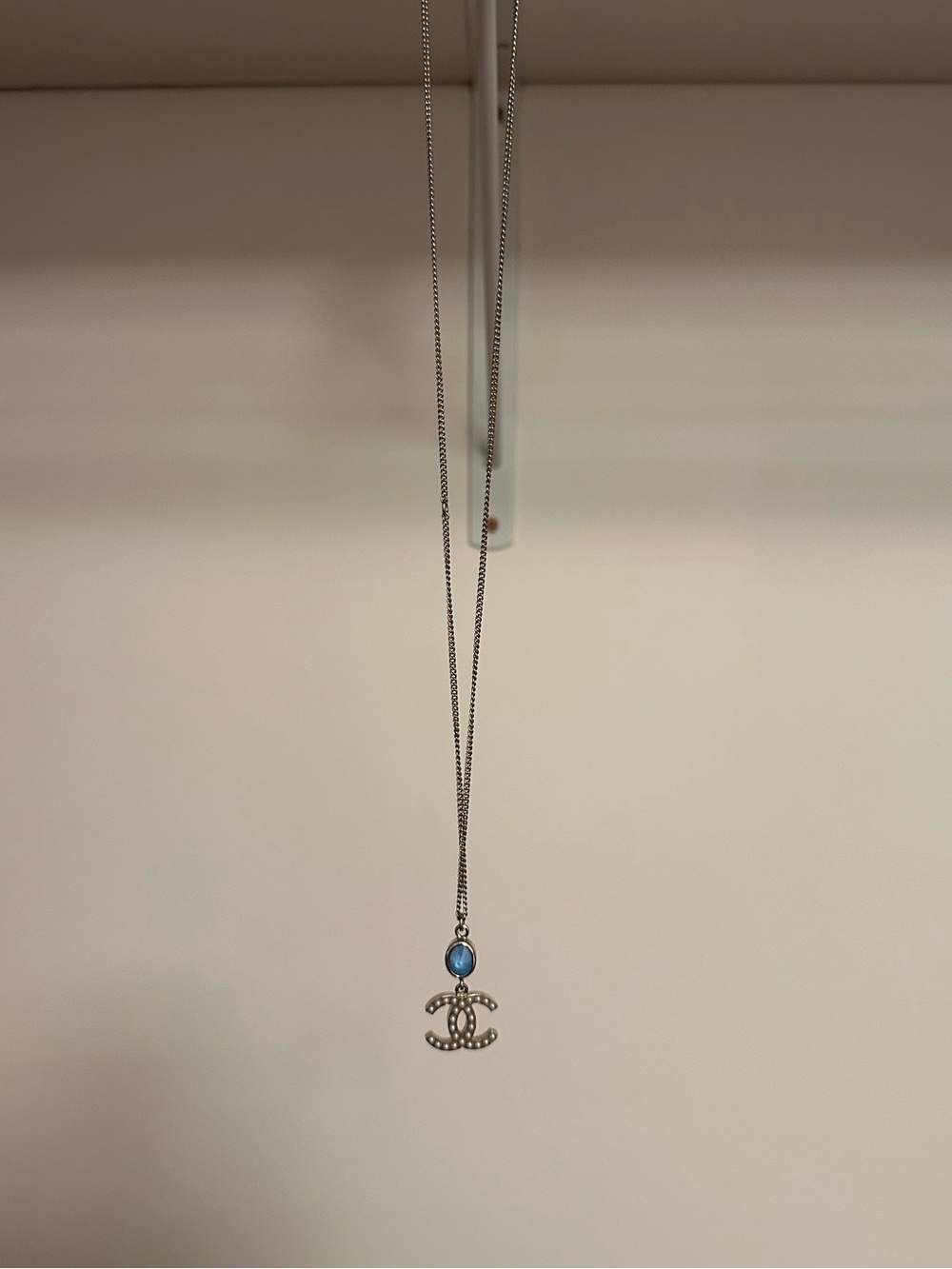 Blue Stone CC Pendant Necklace - Women Jewelry
